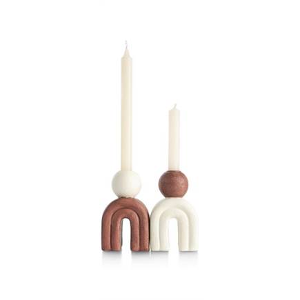 Coco Maison Lot kandelaar H15,5cm Creme